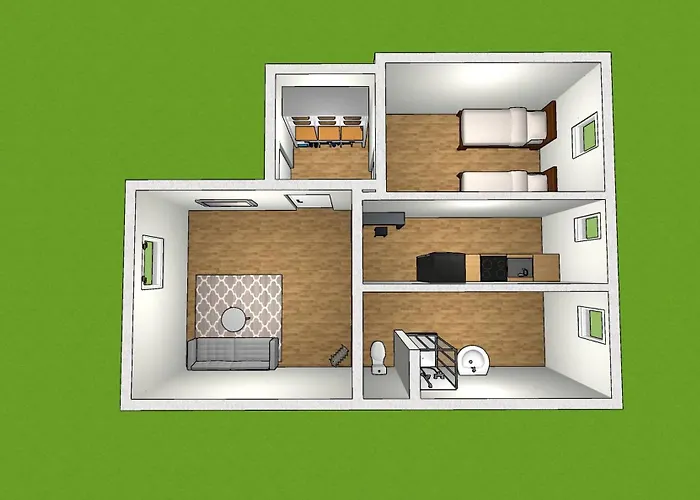 Emas 8 Mit 2 Einzelbetten, Kueche, Dusche, Tv 克雷费尔德